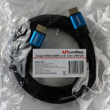 Шнур HDMI-HDMI v.2.0 3м UNIFLEX